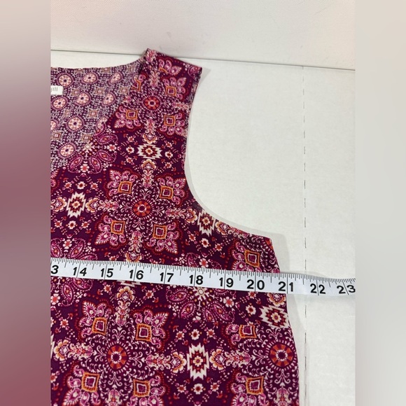 J.Jill Pink Paisley Boho Sleeveless Tunic Blouse Top Women’s Petite M - Picture 7 of 9